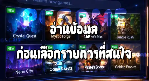 วิธีค้นหาเกมใหม่ บนเว็บ PGGAME