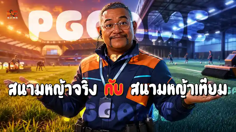 สนามหญ้าจริง กับ สนามหญ้าเทียม